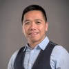 Smiling person in business attire portrait